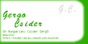 gergo csider business card
